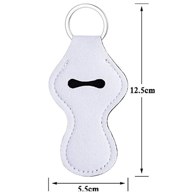 10PC Bulk Blank Sublimation Chapstick Holder Neoprene Lip Balm Keyring  Holder Customize DIY Lipstick Holder Keychain